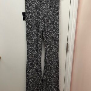 Forever 21 Black and White Paisley Flare Pants